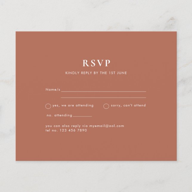 Flyer Terracotta Monocromo de Casamento ORÇAMENTAL (Frente)