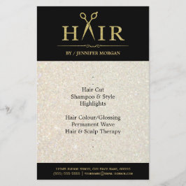Flyer Tesoura Salônica Dourada De Estilos De Cabelo Leve