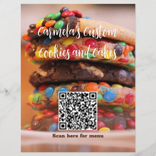 Flyer Texto do Nome da Sua Empresa com Cookie de Código  (Frente)