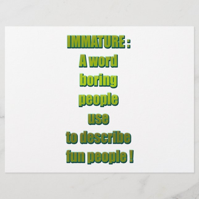 Flyer Texto engraçado imaturo (Frente)