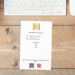 Flyer Texto personalizado do logotipo de empresa qr code<br><div class="desc">Fundo branco. Personalize e adicione o logotipo,  o nome,  o endereço,  o texto,  o seu próprio código QR à sua conta instagram. Você também pode adicionar texto no verso.</div>