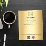 Flyer texto personalizado do logotipo de negócios Dourad<br><div class="desc">Um fundo com aspecto de ouro. Personalize e adicione o logotipo,  o nome,  o endereço,  o texto,  o seu próprio código QR à sua conta instagram. Você também pode adicionar texto no verso.</div>