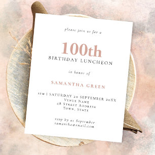 Flyer Texto simples do PAPEL Blush 100º Convite de Anive