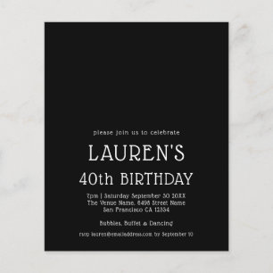 Flyer Texto simples do PAPEL Festa aniversário de 40 ano