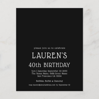 Flyer Texto simples do PAPEL Festa aniversário de 40 ano