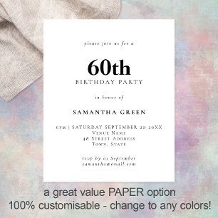 Flyer Texto simples do PAPEL Qualquer Convidado de 60º a