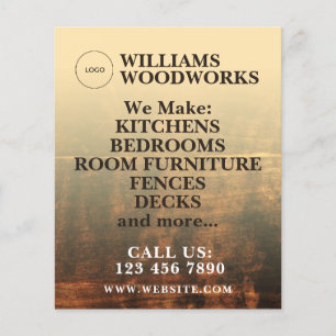 Flyer Textura da madeira em negrito