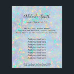Flyer textura opal FAUX iridescente<br><div class="desc">folheto de maquiagem profissional do salão de beleza</div>