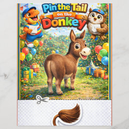 Flyer The tail on the donkey party bag game sheet