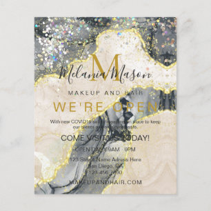 Flyer Tinta Alcoólica De Aquarela Líquida Moderna Dourad