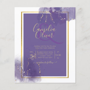 Flyer TINTA DE ÁLCOOL DE Lavanda DOURADA DE Casamento Le