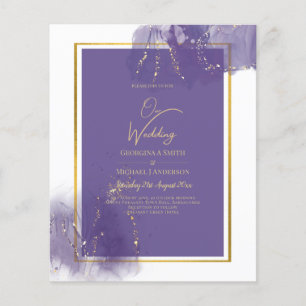 Flyer TINTA DE ÁLCOOL DE Lavanda DOURADA DE Casamento Le