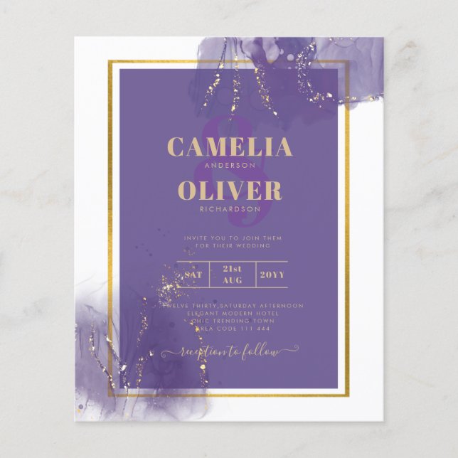 Flyer TINTA DE ÁLCOOL DE Lavanda DOURADA DE Casamento Le (Frente)