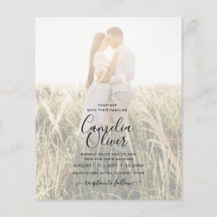 Flyer TINTA Dourada rosa CONVITE DE CASAMENTO FOTO Lavan