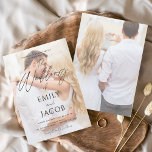 Flyer Tipografia de Script Moderno de Casamento de Fotos<br><div class="desc">Foto de Orçamento - Primavera de Casamento de Imagem ou Convites de Casamento de Verão - inclui uma bela e elegante tipografia de roteiro com uma cor moderna,  simples e clássica,  para a celebração especial do Dia de Casamento.</div>