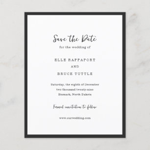 Flyer Tipografia Moderna Casamento Minimalista Salve a D