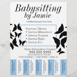 Flyer Tiras de Desenho de Borboleta para Creche de Babá