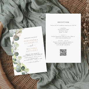 Flyer Todos em Um Convite para Casamento de Código de QR