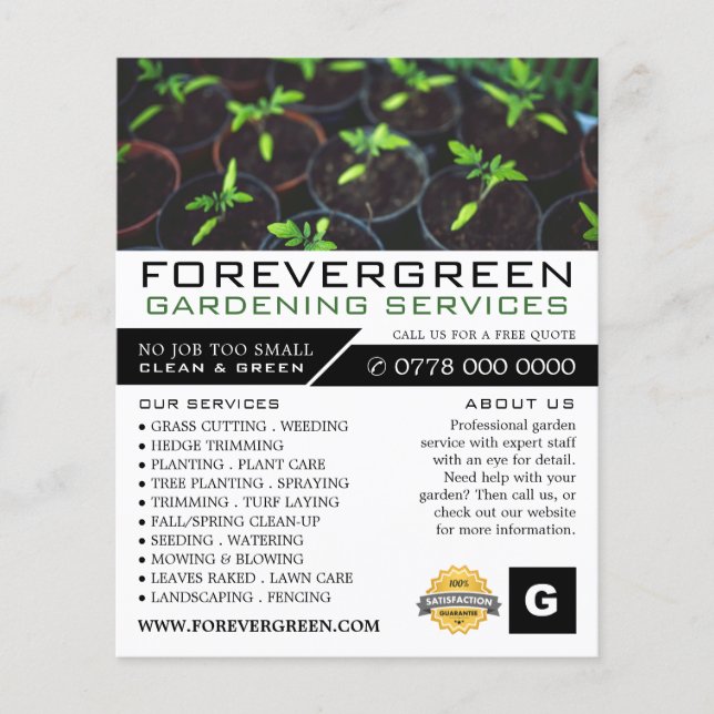 Flyer Tomateiros, Serviço de Jardinagem, Horticultura (Frente)