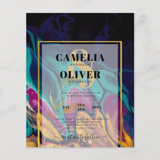 Flyer Tons de joias com Marinho de ameixa de ameixa Dour (Frente)