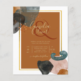 Flyer Tons Terrosos Casamento Terracota Verde Dourado Ab