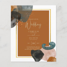 Flyer Tons Terrosos Casamento Terracota Verde Dourado Ab