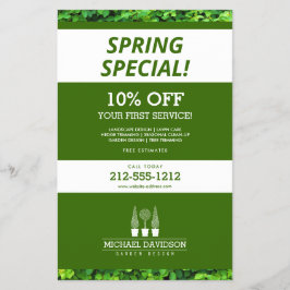 Flyer Topiary Trio Gardener Landscaping Verde/Branco