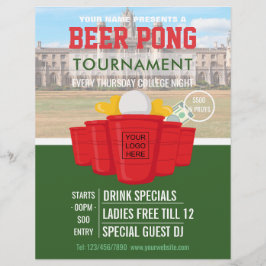 Flyer Torneio de Beer Pong Universitário adicione logoti