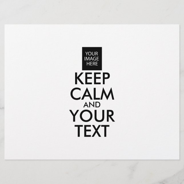 Flyer TOTALMENTE PERSONALIZADO KEEP CALM e SEU TEXTO (Frente)