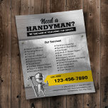 Flyer Trabalhador de 3D do Serviço de Reparo de Handman<br><div class="desc">Folhetos de metal do Serviço de Reparação de Canalização de Handyman Profissional</div>