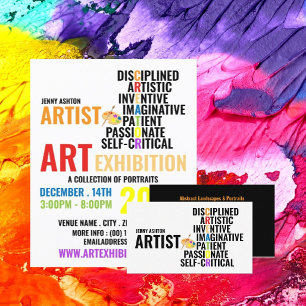 Flyer Traços de um Artista, Exposição Artista, Galeri