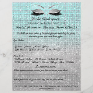 Flyer Tratamento Facial Consentimento De Cinza Azul