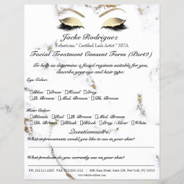 Flyer Tratamento Facial Formulário de Consentimento, Par