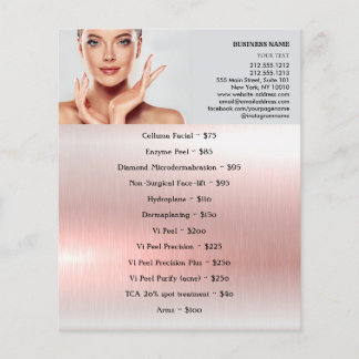 Flyer TRATAMENTOS FACIAIS Salão de beleza 4,5"x5,6"