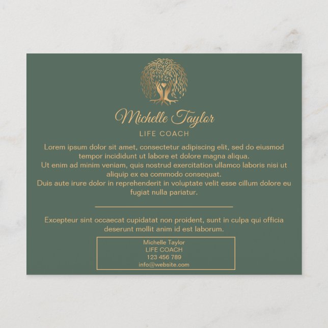 Flyer Treinador da Vida Selvagem, Terapia, Psicólogo (Verso)