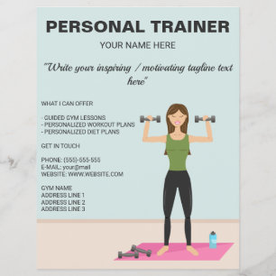 Flyer Treinadora de Exercícios Garota Fitness Treinadora