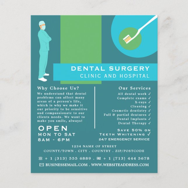Flyer Trendy Dentist Design, Odontologia, Dentista Adver (Frente)