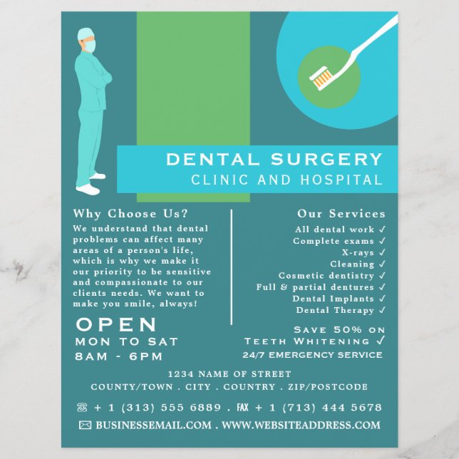 Flyer Trendy Dentist Design, Odontologia, Dentista Adver (Frente)