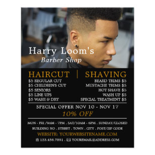 Flyer Trendy Hair Cut, Publicidade de barbeiros masculin