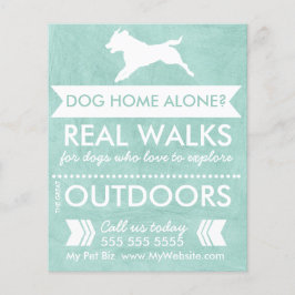 Flyer Trendy Mint Green Dog Silhouket Cachorro Walker Fl
