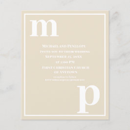Flyer Trendy Typografia Champagne Beige Budget Casamento