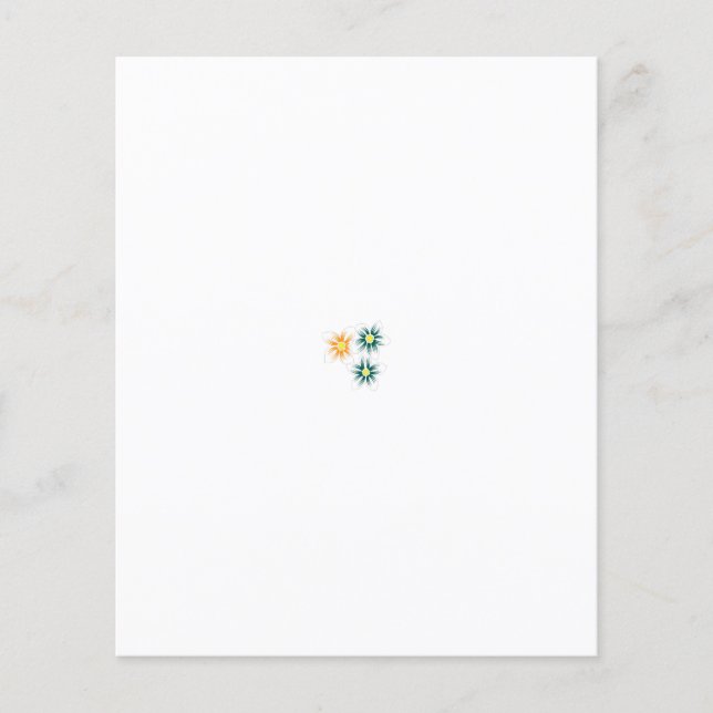 Flyer três flores com pétalas verdes e laranja (Frente)