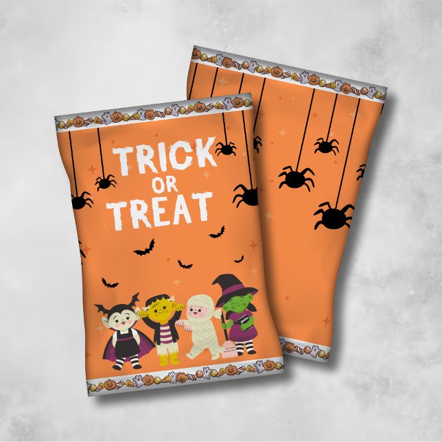 Flyer Trick or Treat Chip Bag Wrappers/Candy Bags (Criador carregado)