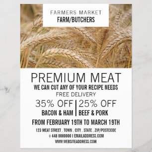 Flyer Trigo no Campo, Fazendeiro e Açougueiro Publicidad