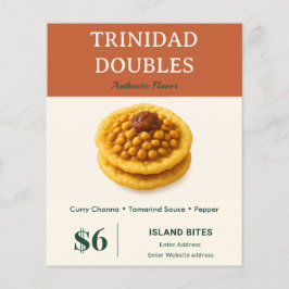 Flyer Trinidad Doubles Negócios de Comida Caribenha Eleg