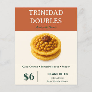 Flyer Trinidad Doubles Negócios de Comida Caribenha Eleg