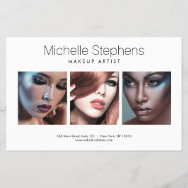 Flyer Trio de Fotografias Modernas para Artistas de Maqu