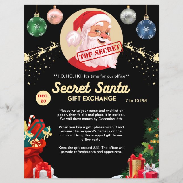 Flyer Troca de Presentes do Papai Noel Secreto Evento de (Frente)