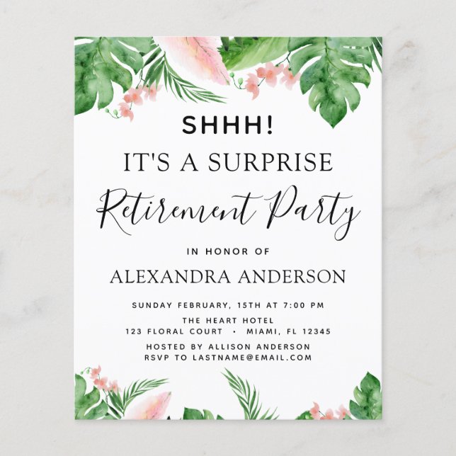 Flyer Tropical de Parte de Reforma de Surpresa de Orçame (Frente)