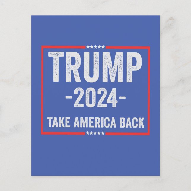 Flyer Trump 2024 Presidente Eleitoral Patriótico Republi (Frente)